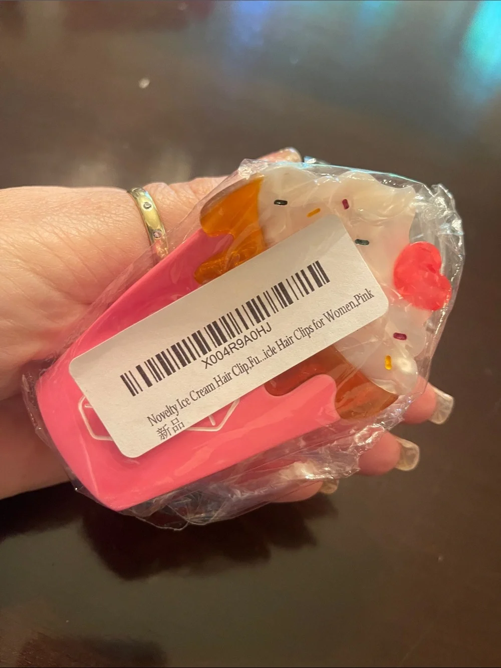 Novelty Ice Cream Hair Clip Funny Acetate Claw Clip summer fun nwt large clip